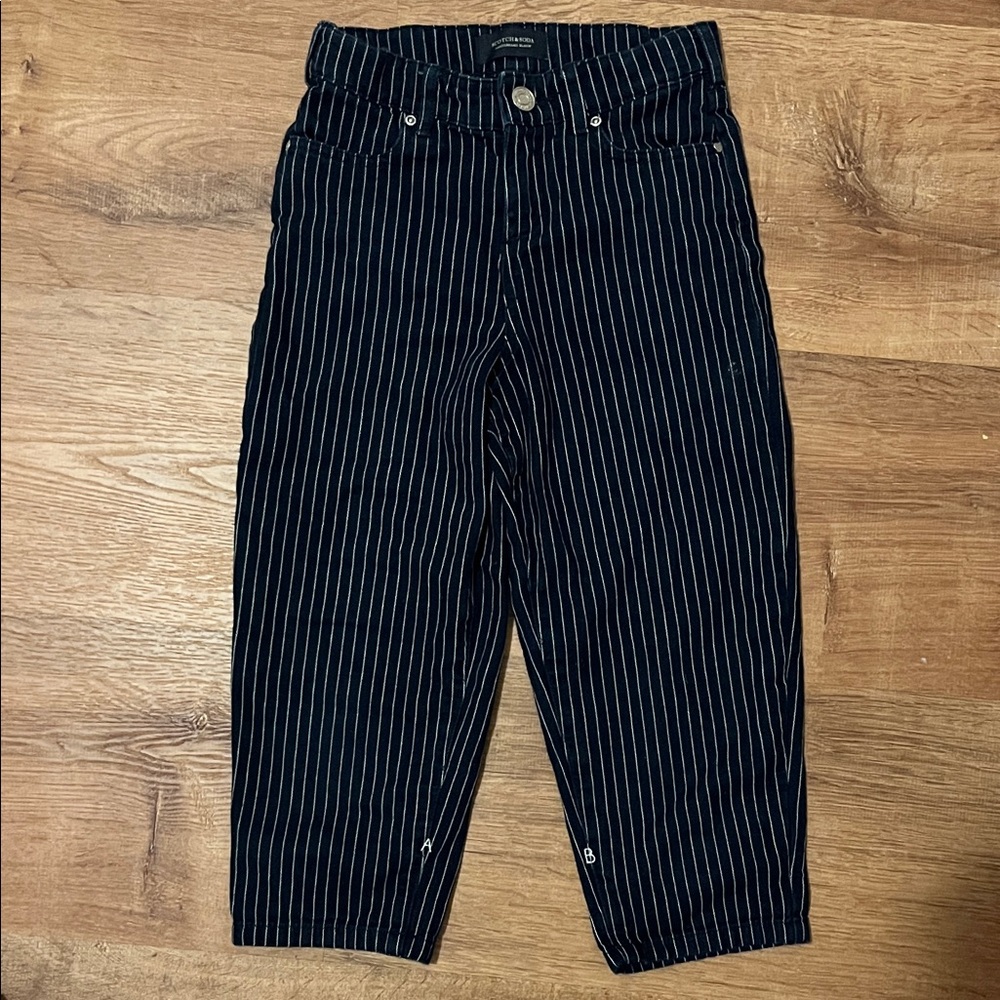 Scotch & Soda New York AMS Blauw Navy Striped Girls Jeans Size 6